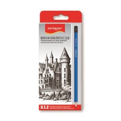 Grafitceruza, 12 különböző keménységben, hatszögletű 12 db/bliszter Keyroad Író- irodaszer, papíráru Keyroad