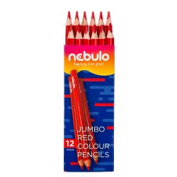 Színes ceruza, jumbo háromszög, Nebulo piros Író- irodaszer, papíráru Nebulo