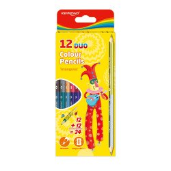 Színes ceruza készlet kétvégű, háromszögletű Keyroad Duo 12 klf. szín Író- irodaszer, papíráru Keyroad