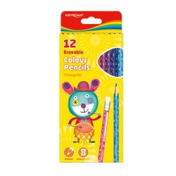 Színes ceruza készlet radíros, háromszögletű Keyroad Erasable 12 klf. szín Író- irodaszer, papíráru Keyroad