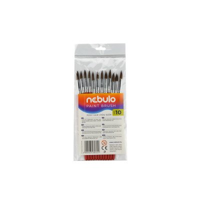 Ecset 10-es festett nyéllel 12 db/csomag, Nebulo Ecset 10-es festett nyéllel 12 db/csomag, Nebulo