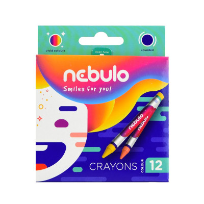 Zsírkréta készlet, Nebulo, 12 klf. szín Zsírkréta készlet, Nebulo, 12 klf. szín