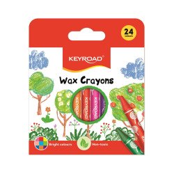 Zsírkréta készlet 8x90 mm 24 db/bliszter Keyroad Wax Crayon vegyes színek Író- irodaszer, papíráru Keyroad