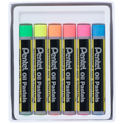 Kréta olajpasztell készlet, PHN-F6 Pentel, 6 klf., fluoreszkáló Kréta olajpasztell készlet, PHN-F6 Pentel, 6 klf., fluoreszkáló