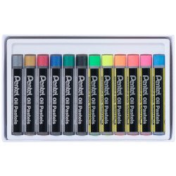 Kréta olajpasztell készlet, PHN-MF12 Pentel, 12 klf., fluoreszkáló metál szín Író- irodaszer, papíráru Pentel