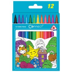 Rostirón, filctoll készlet, Connect háromszög testű, 12 klf. Szín Író- irodaszer, papíráru Connect