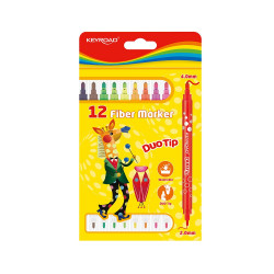 Rostirón, filctoll készlet 2 mm/4 mm kétvégű 12 db/bliszter Keyroad Duo Tip vegyes színek Író- irodaszer, papíráru Keyroad
