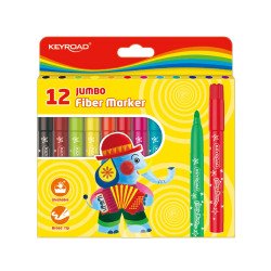 Rostirón, filctoll készlet 5 mm 12 db/bliszter Keyroad Jumbo vegyes színek Író- irodaszer, papíráru Keyroad