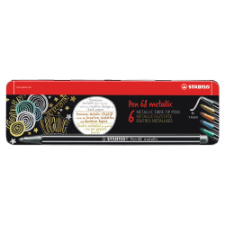 Rostirón, filctoll készlet, 1mm, M Stabilo PEN metallic 6806/8-32 6 db-os klt. Író- irodaszer, papíráru Stabilo