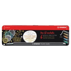Rostirón, filctoll készlet, 1mm, M Stabilo PEN metallic 6806/8-32 6 db-os klt. Író- irodaszer, papíráru Stabilo