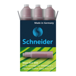 Utántöltő patron tábla- és flipchart markerhez 3 db/csom Schneider Maxx Eco 110 piros Író- irodaszer, papíráru Schneider
