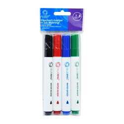 Flipchart marker készlet, rostirón vizes kerek végű 3mm, Bluering®, 4 klf. szín Író- irodaszer, papíráru Bluering