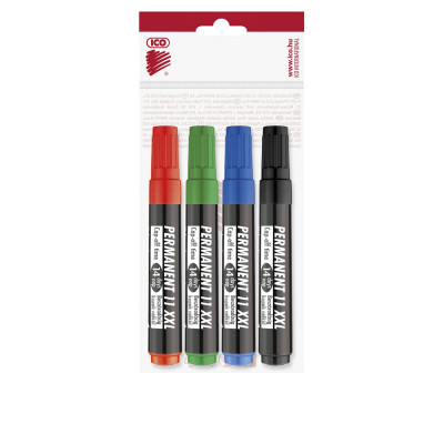 Alkoholos marker készlet, 3mm, kerek hegyű Ico 11XXL, 4 klf.szín Alkoholos marker készlet, 3mm, kerek hegyű Ico 11XXL, 4 klf.szín