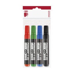 Alkoholos marker készlet, 3mm, kerek hegyű Ico 11XXL, 4 klf.szín Író- irodaszer, papíráru Ico