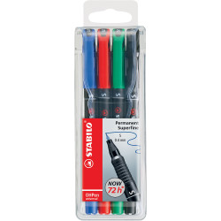 Alkoholos marker készlet 0,4mm, STABILO OHPen S, 4 klf. szín Író- irodaszer, papíráru Stabilo