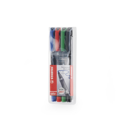 Alkoholos marker készlet 1mm, STABILO OHPen M, 4 klf. szín Alkoholos marker készlet 1mm, STABILO OHPen M, 4 klf. szín