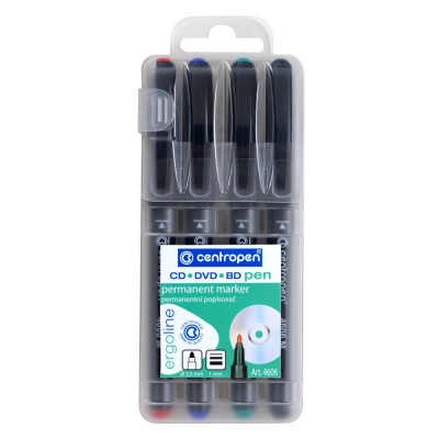 Alkoholos marker 1mm, CD/DVD Liner M Centropen 4606 4-es klt Alkoholos marker 1mm, CD/DVD Liner M Centropen 4606 4-es klt