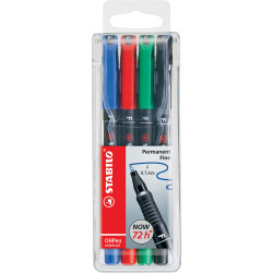 Alkoholos marker készlet 0,7mm, STABILO OHPen F, 4 klf. szín Író- irodaszer, papíráru Stabilo