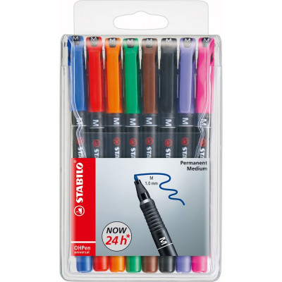 Alkoholos marker készlet 1mm, STABILO OHPen M, 8 klf. szín Alkoholos marker készlet 1mm, STABILO OHPen M, 8 klf. szín