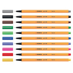 Rostirón, tűfilc 0,4mm, STABILO Point 88 piros Író- irodaszer, papíráru Stabilo