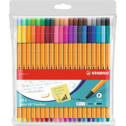 Rostirón, tűfilc 0,4mm, STABILO Point 88 piros Író- irodaszer, papíráru Stabilo