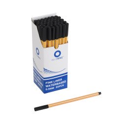 Rostirón, tűfilc vízbázisú, 0,5mm, hatszögletű test, Bluering® fekete Író- irodaszer, papíráru Bluering