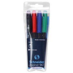 Rostirón, tűfilc készlet, 0,4mm, Schneider TopLiner 967, 4 klf. szín Író- irodaszer, papíráru Schneider