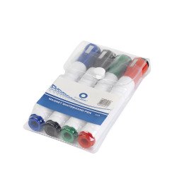 Táblamarker készlet, 3mm, mágneses, törlővel multifunkciós kerek Bluering®, 4 klf. szín Író- irodaszer, papíráru Bluering
