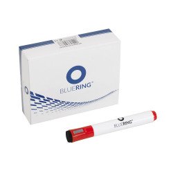 Táblamarker 3mm, mágneses, táblatörlővel multifunkciós Bluering® piros Író- irodaszer, papíráru Bluering