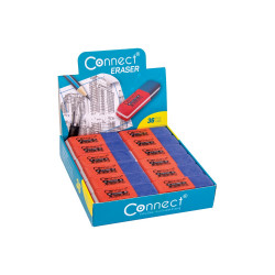 Radír Connect piros/kék C-36BR, 36 db/kínáló doboz Író- irodaszer, papíráru Connect