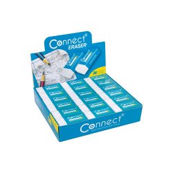 Radír Connect fehér (39x17x12mm,) 36 db/ kínáló doboz Író- irodaszer, papíráru Connect