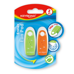 Radír, PVC mentes 2 db/bliszter Keyroad Fun Pod vegyes színek Író- irodaszer, papíráru Keyroad