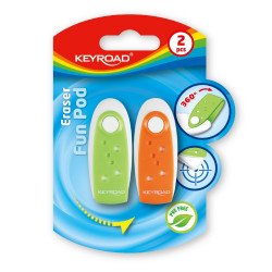 Radír, PVC mentes 2 db/bliszter Keyroad Fun Pod vegyes színek Író- irodaszer, papíráru Keyroad