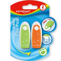 Radír, PVC mentes 2 db/bliszter Keyroad Fun Pod vegyes színek Író- irodaszer, papíráru Keyroad