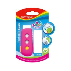Radír, PVC mentes 2 db/bliszter Keyroad Smile Eraser vegyes színek Író- irodaszer, papíráru Keyroad
