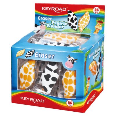 Radír, PVC mentes 36 db/display Keyroad Prairie Wonder vegyes mintázat