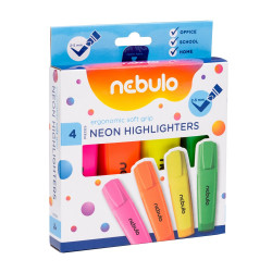 Szövegkiemelő készlet, Nebulo, 4 klf. neon szín Író- irodaszer, papíráru Nebulo