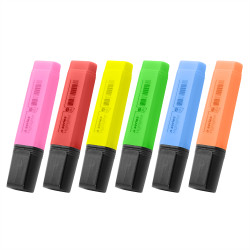 Szövegkiemelő 1-5mm, vágott hegyű,lapos test, A-Series 6-os készlet Író- irodaszer, papíráru A-series