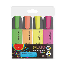 Szövegkiemelő készlet vágott hegyű,lapos test 4 db/bliszter Keyroad Fluo neon színek Író- irodaszer, papíráru Keyroad