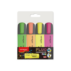 Szövegkiemelő készlet vágott hegyű,lapos test 4 db/bliszter Keyroad Fluo neon színek Író- irodaszer, papíráru Keyroad