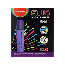 Szövegkiemelő vágott hegyű, lapos test Keyroad Fluo neon lila Író- irodaszer, papíráru Keyroad