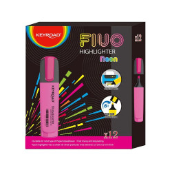 Szövegkiemelő vágott hegyű, lapos test Keyroad Fluo neon rózsaszín Író- irodaszer, papíráru Keyroad