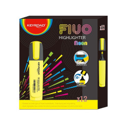 Szövegkiemelő vágott hegyű, lapos test Keyroad Fluo neon sárga Író- irodaszer, papíráru Keyroad