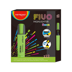 Szövegkiemelő vágott hegyű, lapos test Keyroad Fluo neon zöld Író- irodaszer, papíráru Keyroad