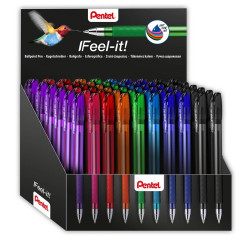 Golyóstoll kupakos 0,35mm, háromszög fogózóna Pentel Feel it BX487-5E 60 db-os display Író- irodaszer, papíráru Pentel