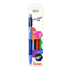 Golyóstoll nyomógombos 0,35mm, Pentel iZee 4 db-os kék,piros,fekete,zöld Író- irodaszer, papíráru Pentel