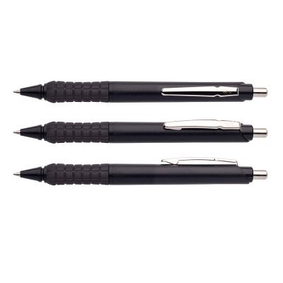 Golyóstoll nyomógombos 0,8mm, műanyag fekete test Apollo K, írásszín fekete