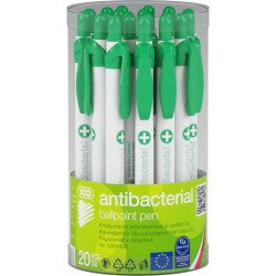 Golyóstoll nyomógombos antibakteriális műanyag test, 0,8mm, Ico, írásszín kék Író- irodaszer, papíráru Ico