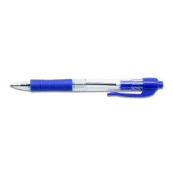 Golyóstoll 0,7mm, nyomógombos, gumírozott fogórész, kék átlátszó test, Bluering® R2, írásszín kék Író- irodaszer, papíráru Bluering