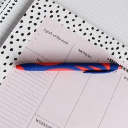 Golyóstoll 0,8mm, nyomógombos fém test, színes rész WTX Pen, Bluering® írásszín kék Író- irodaszer, papíráru Bluering